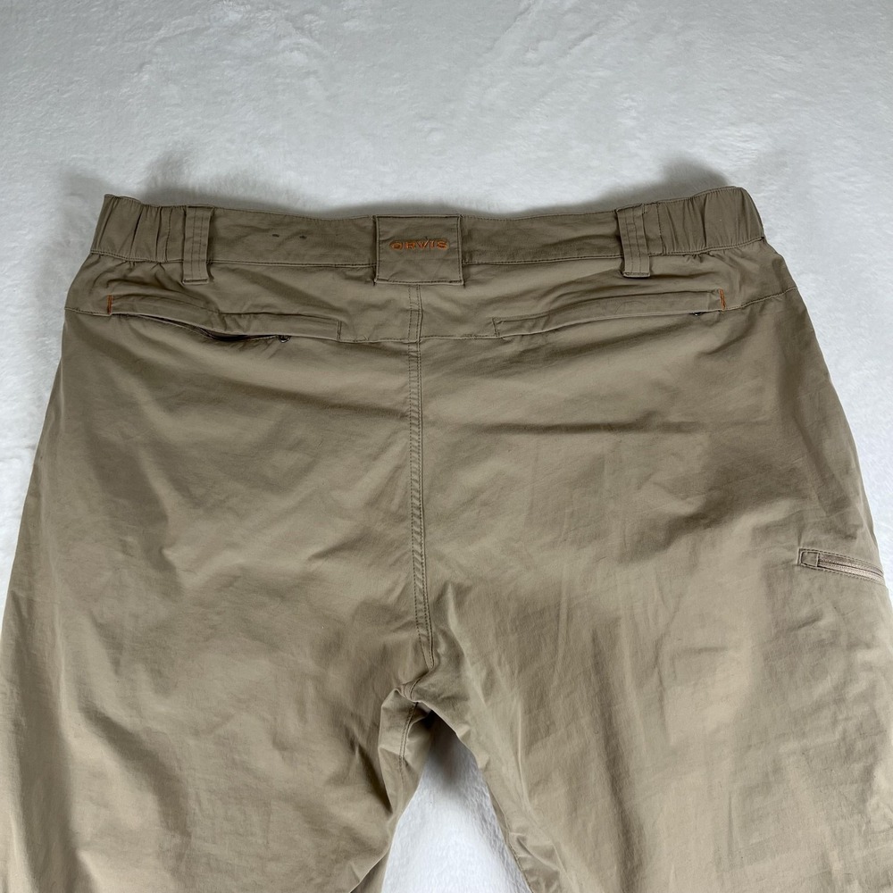 Orvis Pants Mens 39x32 Beige Nylon Stretch Cargo Hiking Travel Lightweight Tech - Picture 9 of 13